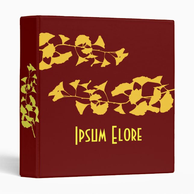 Classeur Ginkgo biloba enchanteur de recettes de rêves (Devant/Côté)