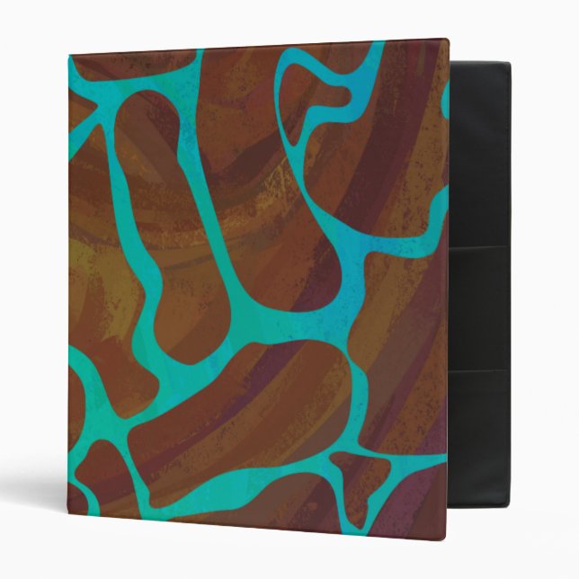 Classeur Girafe Brun et Imprimé Sarcelle (Devant/intérieur)
