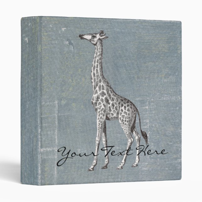 Classeur Girafe vintage (Devant/Côté)