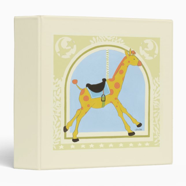 Classeur Giraffe de carrousel par Juin Erica Vess (Devant/Côté)