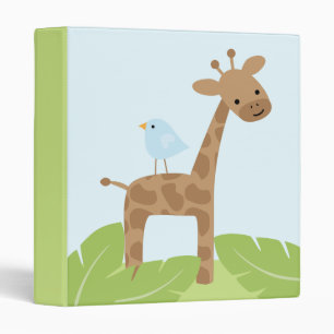 Classeur Giraffe douce et oiseaux