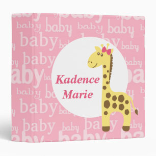 Classeur Giraffe en Baby shower de cabot rose pour fille