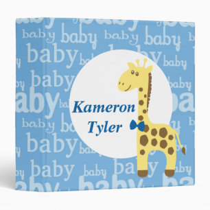 Classeur Giraffe en Baby shower de Cravate de Bow bleu pour