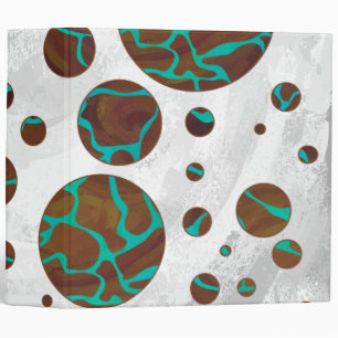 Classeur Giraffe Impression Brown et Turquoise