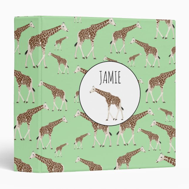 Classeur Giraffe Jungle Safari animal (Devant/Côté)