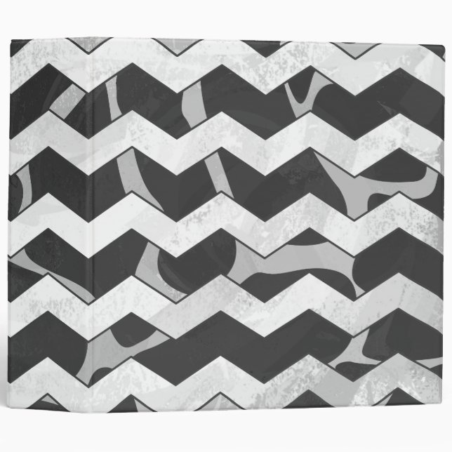 Classeur Giraffe noir et gris Chevron Motif (Devant/Côté)