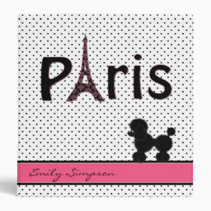 Classeur Girly de coutume de thème de Paris