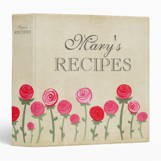 Classeur Girly de livre de recette de roses de