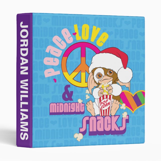 Classeur Gizmo | Peace Love & Midnight Snacks | Ajouter un  (Devant/Côté)