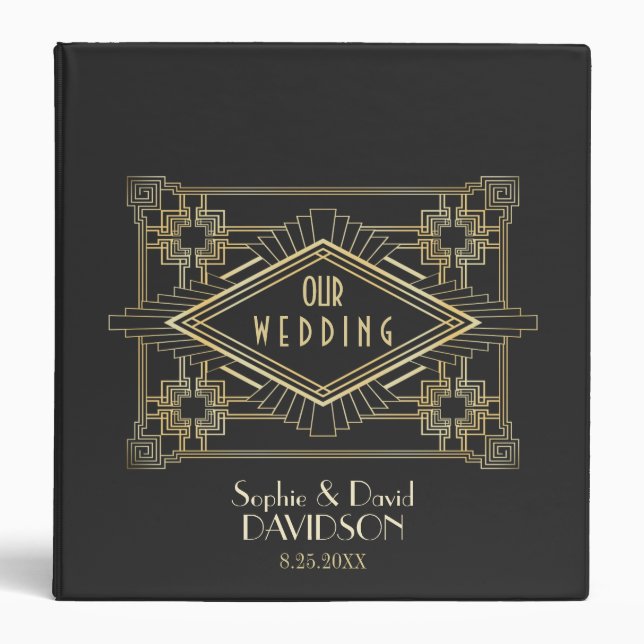 Classeur Glam Gold Black Grand Mariage Album photo (Devant)