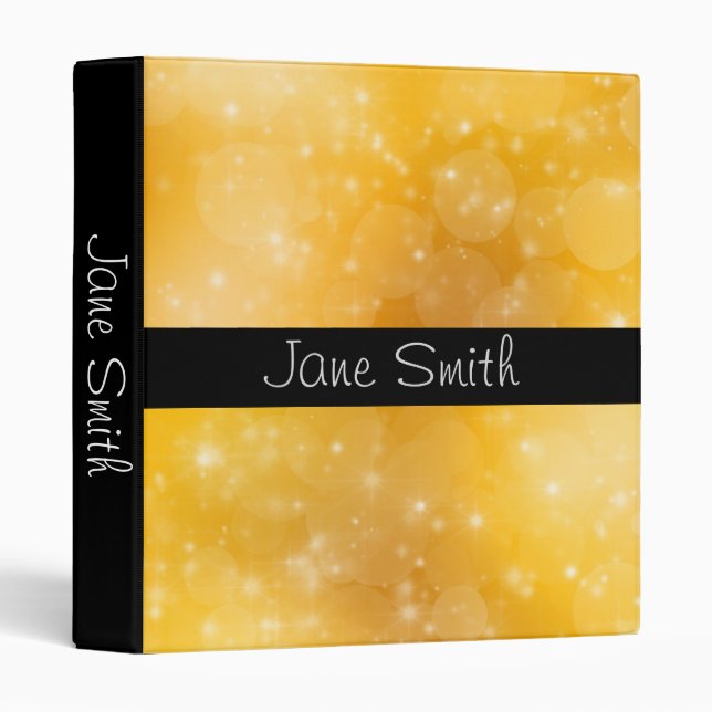 Classeur Glam or disco style noir et or dossier (Devant/Côté)