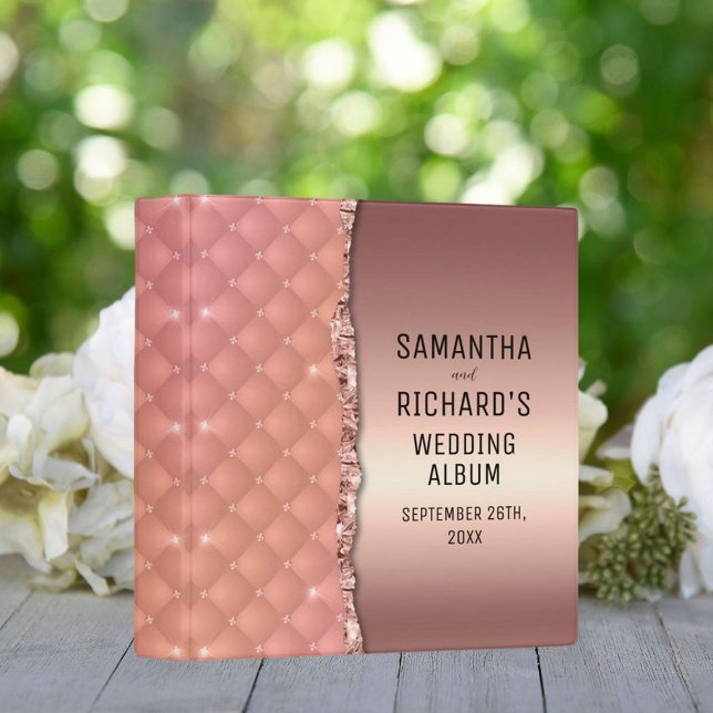Classeur Glam Rose Gold Parties scintillant métal mariage A (Créateur téléchargé)