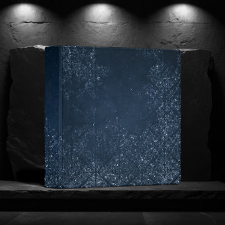 Classeur Glimmery Navy Grunge | Sombre Sapphire bleu Damas