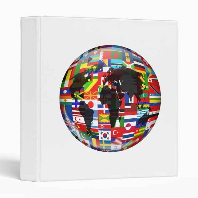 Classeur Globe de drapeau (Devant/Côté)