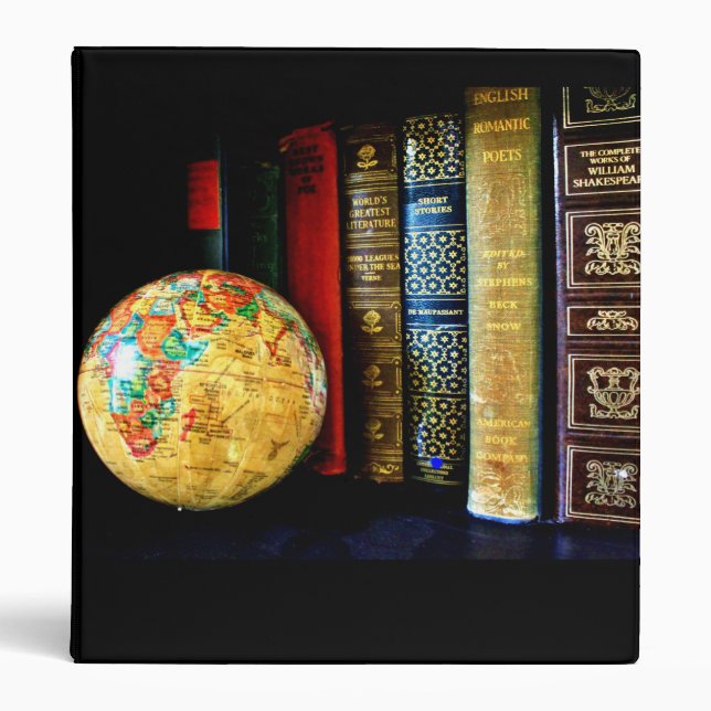 Classeur Globe et livres Vintages (Devant)