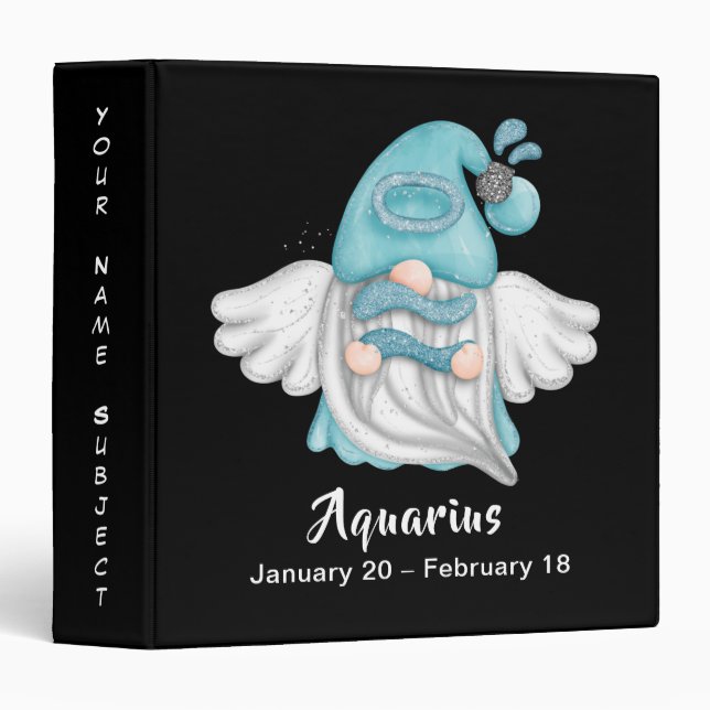 Classeur Gnome Aquarius Astrologie Signal Angel Nom Objet (Devant/Côté)