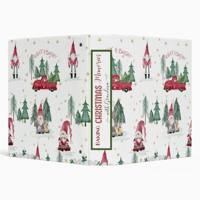 Classeur Gnome Forest Baking Noël Souvenirs Grand-mère (Arrière-plan)