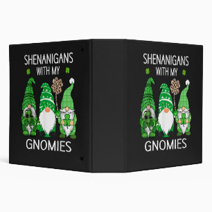 Classeur Gnomes léopard à shamrock chanceux de la Saint-Pat