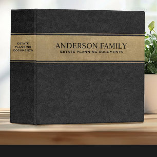 Classeur Gold Black Estate Planning Documents