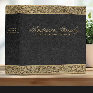 Classeur Gold Black Estate Planning Documents importants