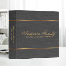 Gold Black Linen Estate Planning Documents