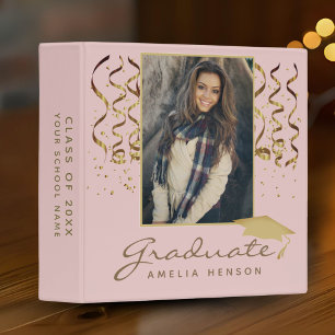 Classeur Gold Confetti Diplômé Diplômé Album photo