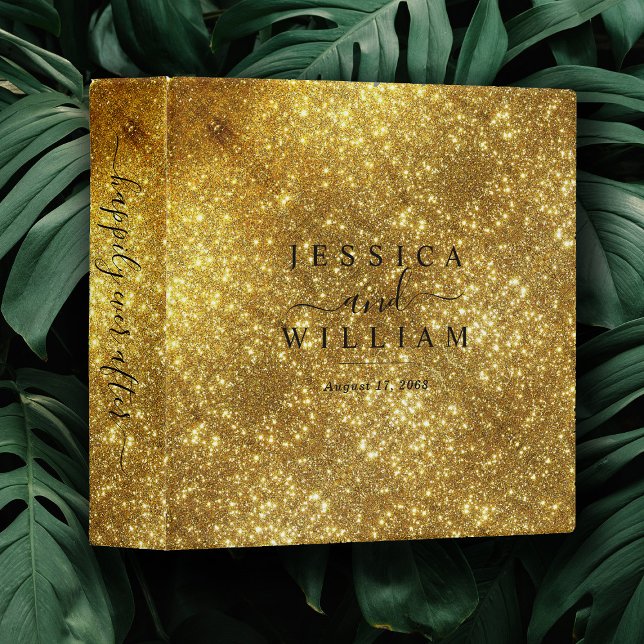 Classeur Gold Glittery Élégant Mariage Album photo (Créateur téléchargé)