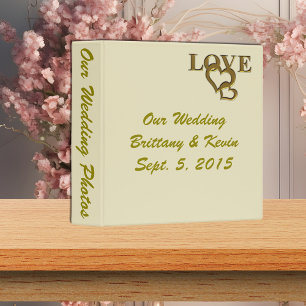 Classeur Gold Love and Hearts Mariée et mariage de chambre 