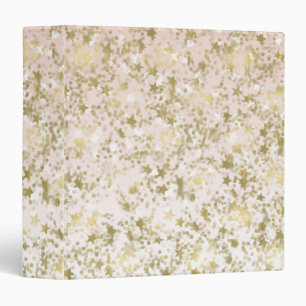 Classeur Gold Peach Stars Confetti Abstrait