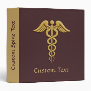 Classeur Golden Double Snake Caduceus