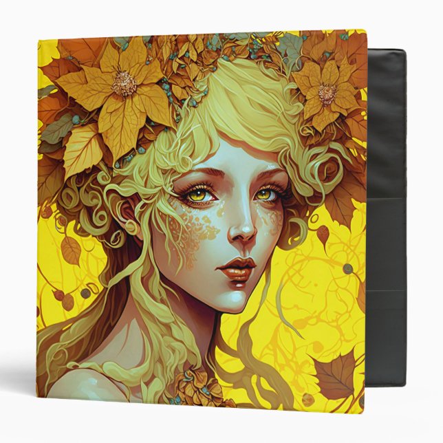 Classeur Golden Elf Fairy Fae Imaginaire Art (Devant/Intérieur)