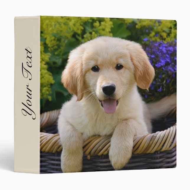 Classeur Golden Retriever Chien Chien Chien Chien Chien Chi (Devant/Côté)