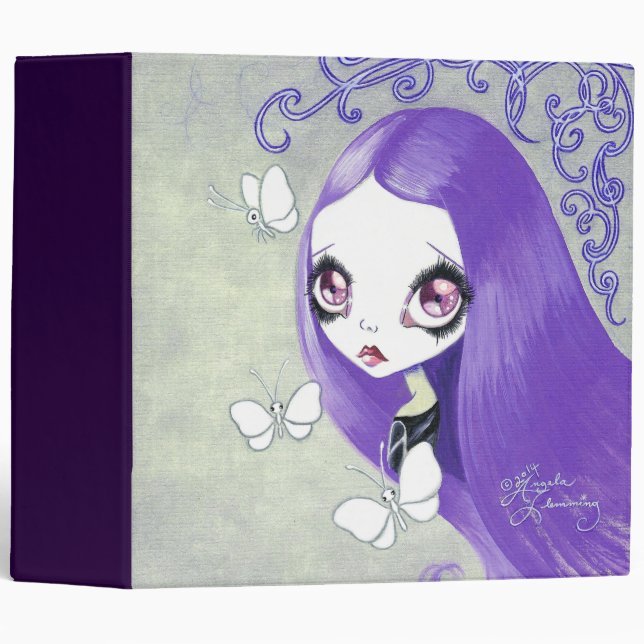 Classeur Goth Girl : "Violetta" (Devant/Côté)