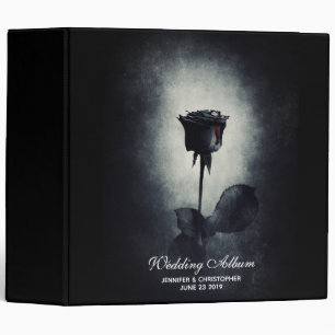 Classeur Goth Rose noir goutte de sang Mariage Macabre