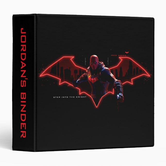 Classeur Gotham Chevaliers Hood rouge dans le logo (Devant/Côté)