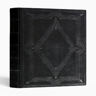 Classeur gothique à impression en cuir noir vintag
