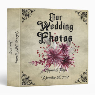 Classeur Gothique Chauve-souris Mariage Photo Album 3 Class