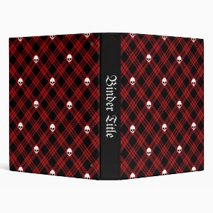 Classeur Gothique Crâne Tartan Plaid
