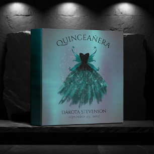 Classeur Gothique Fairy Turquoise Gown   Fleur verte profon