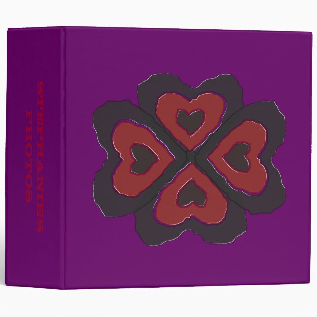 Classeur Gothique Fondre Amour Coeur Personnalisé Album Pho (Devant/Côté)