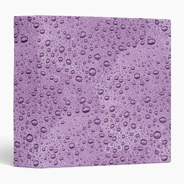 Classeur gouttelettes d'eau violette (Devant/Côté)