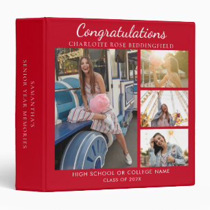 Classeur Graduation Photo Collage Red Grad Keepsaké