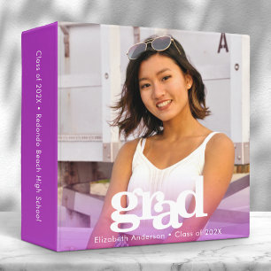 Classeur Graduation photo typographie moderne violet keepsa