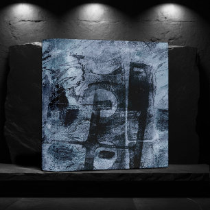 Classeur Graffiti peint Grunge Dark Navy et Denim Blue