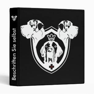 Classeur Grand Danois Armoiries noir blanc