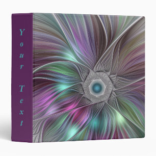 Classeur Grand Fleur coloré Abstrait Trippy Texte fractal