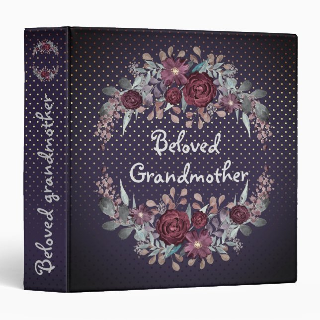 Classeur Grand-mère préférée, rétro, vintage (Devant/Côté)
