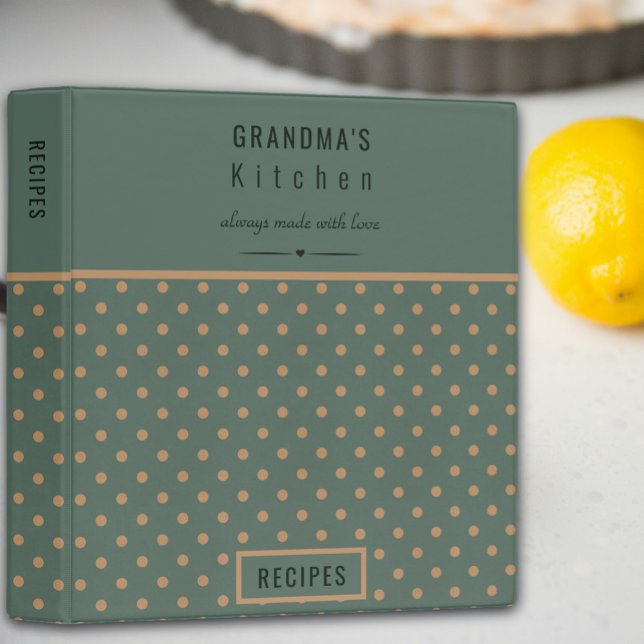 Classeur Grand-mère's Kitchen Blue with Tan Pois Recipe (Créateur téléchargé)