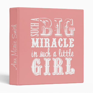 Classeur Grand miracle, petit livre de bébé rose