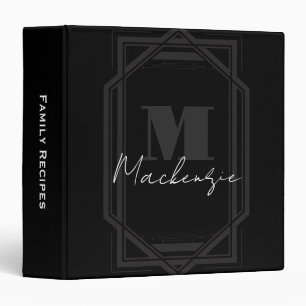 Classeur Grand Monogramme Initial Noir